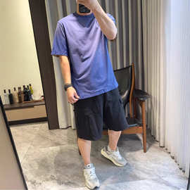 南油高端男装  25春夏新款双面穿做旧t恤 loe罗家高定简约短袖