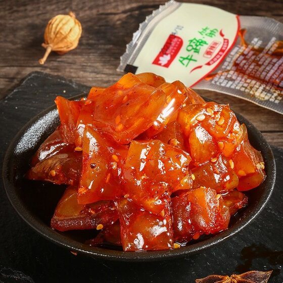Inner Mongolia specialty beef tendon snacks wholesale spicy crystal beef tendon net red leisure snacks craving independent packaging