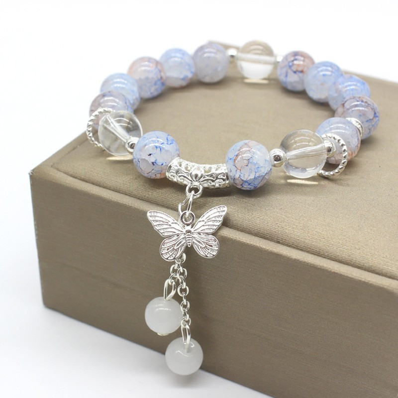 10mm 옥 브로큰 나비-블루 커피