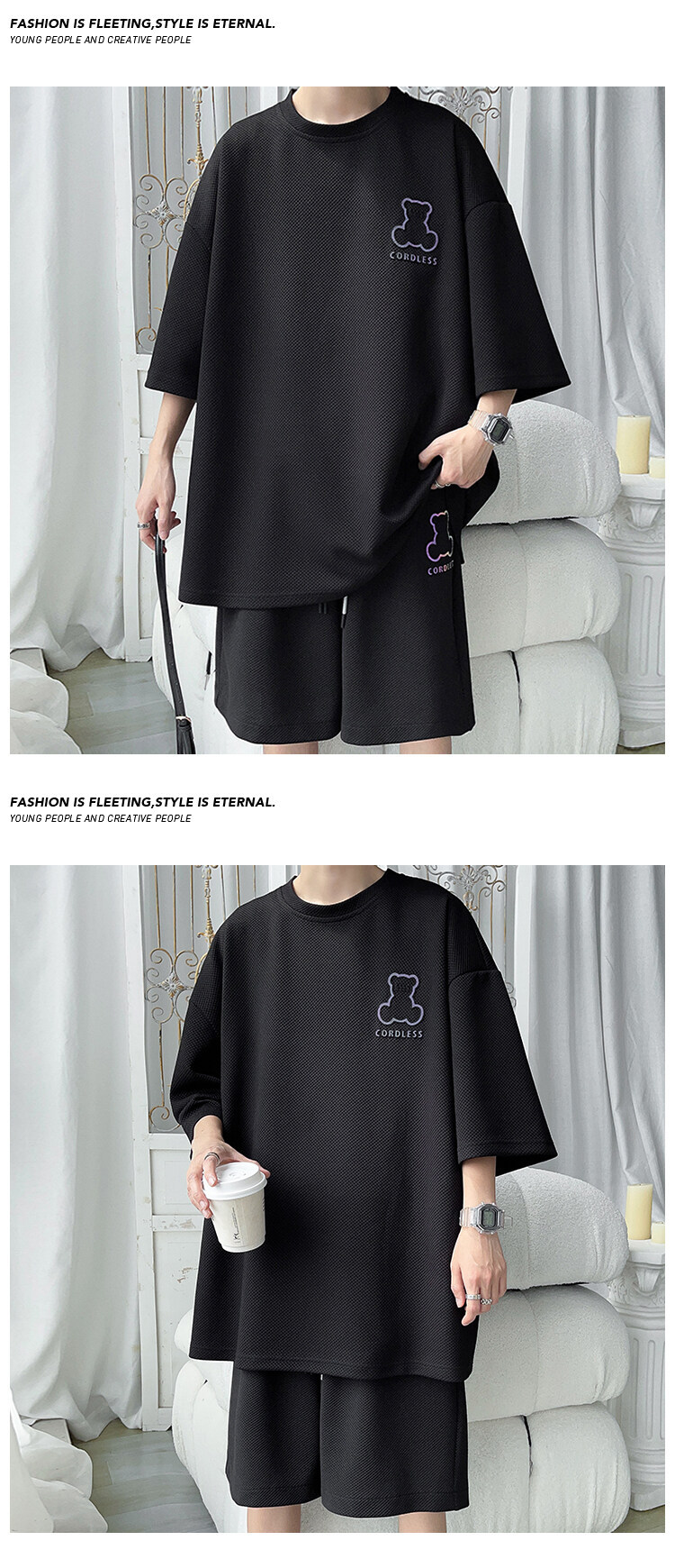 Summer Casual Short Sleeve T-shirt And Shorts Set For Men Plus Size_voghion.com