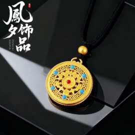 金店同款珐琅五福圆罗盘吊坠葫芦项链貔貅莲花佛头毛衣链个性货源
