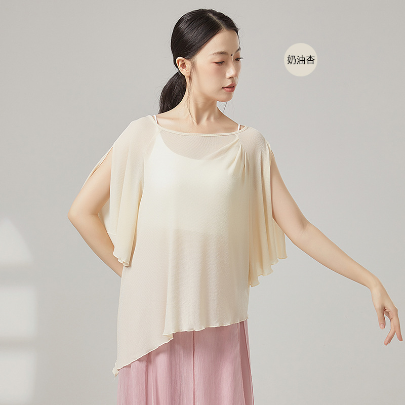 古典舞练功服夏宽松纱衣仙气飘逸舞蹈服演出服练功服上衣|undefined