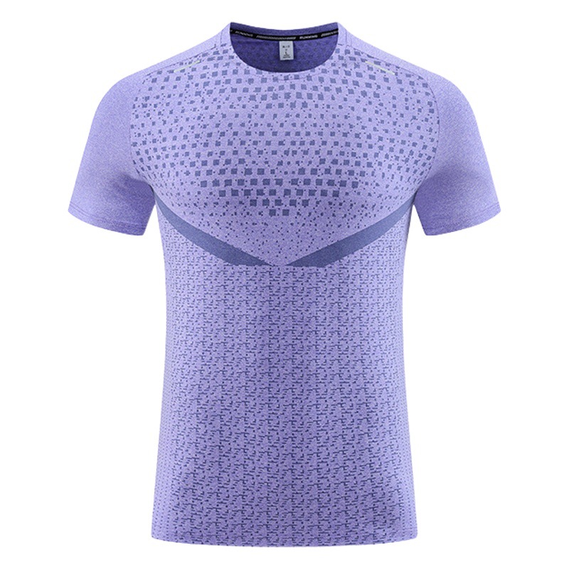 Camiseta deportiva transfronteriza de seda de hielo de Amazon, ropa de entrenamiento de baloncesto de manga corta fina de verano de secado rápido para hombre