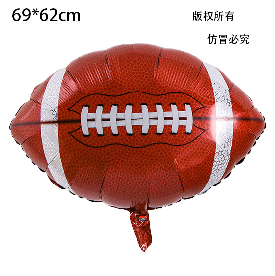 Juego de rugby temático globo casco trofeo de rugby post de portería decoración deportivo diseño de globo de aluminio