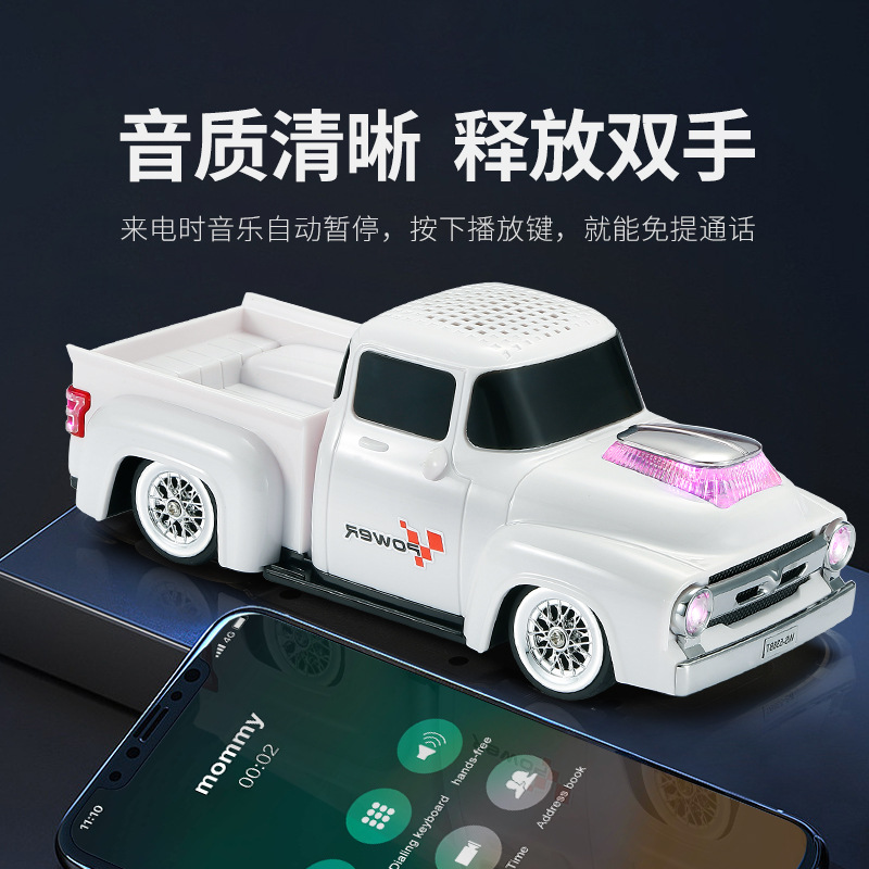 Sonido Bluetooth altavoces al aire libre coche clásico teléfono portátil usb carga pesada baja música modelo de coche TF tarjeta USB impermeable