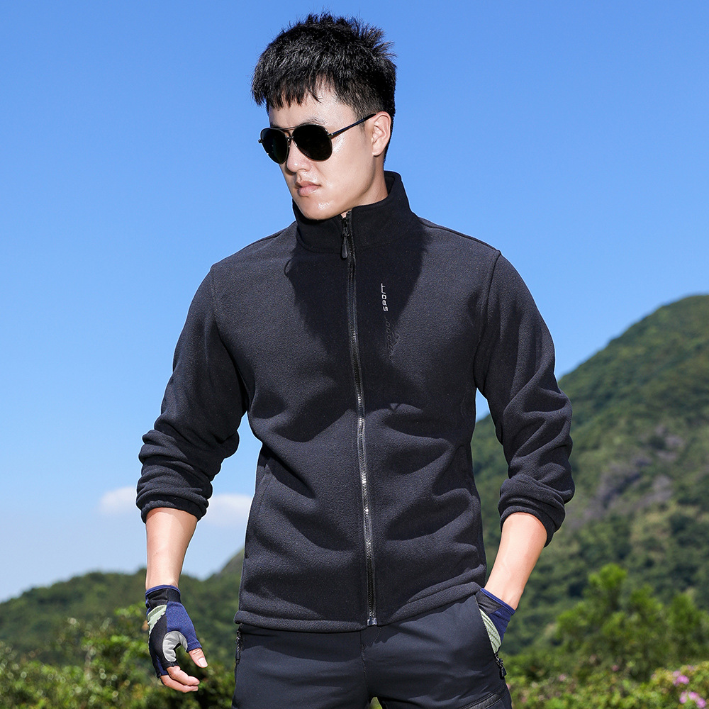 Outdoor Fleece Jacket Men's Top Warm Windproof Jacket Men's Mountaineering and Hiking Leisure Sports Jacket Men's Autumn