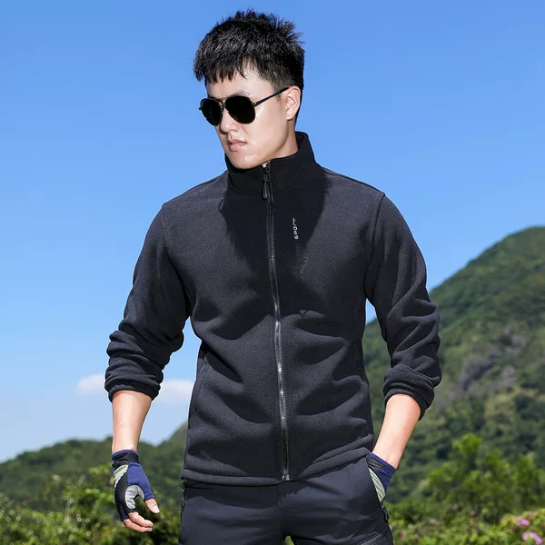 Outdoor Fleece Jacket Men's Top Warm Windproof Jacket Men's Mountaineering and Hiking Leisure Sports Jacket Men's Autumn