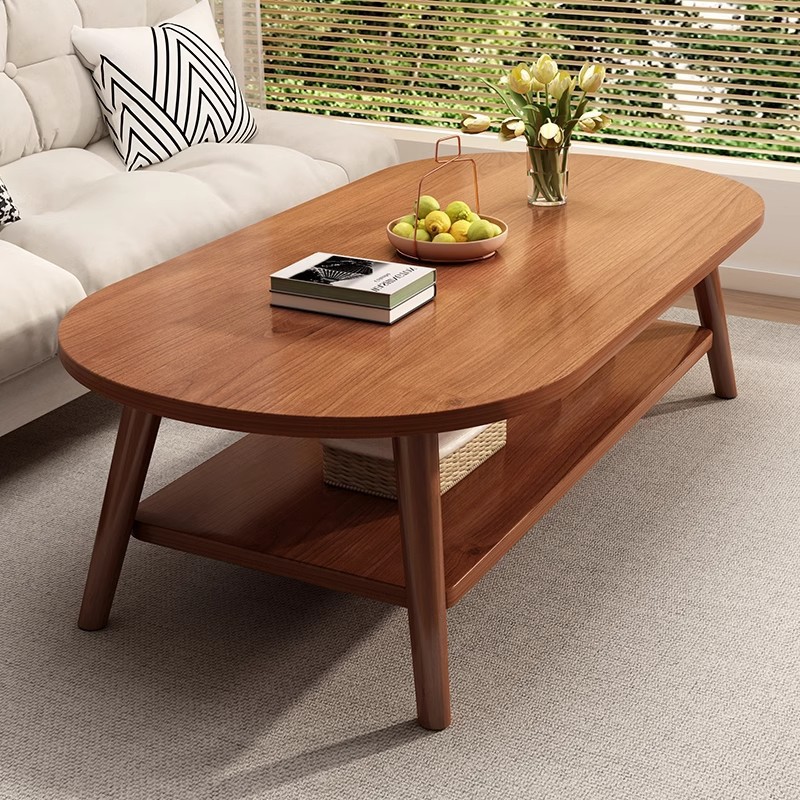 Mesa de té, sala de estar, casa de alquiler, sofá de dormitorio, mesa de té simple, moderna y simple, mesa de doble capa.