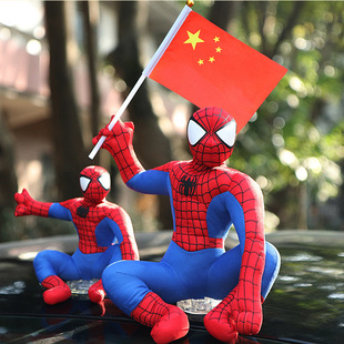 Spider-Man Car Ornaments Car Roof Motorcycle Electric Car Decorations Male Creative Cartoon Doll Plush Toys