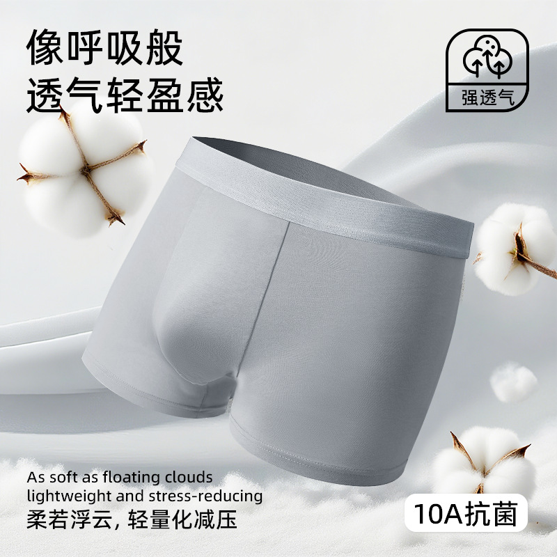 Men's Underwear Pure Cotton 10A Antibacterial Breathable Boxer Briefs for Boys and Teenagers Large Size Boxer Briefs Comfortable Wholesale