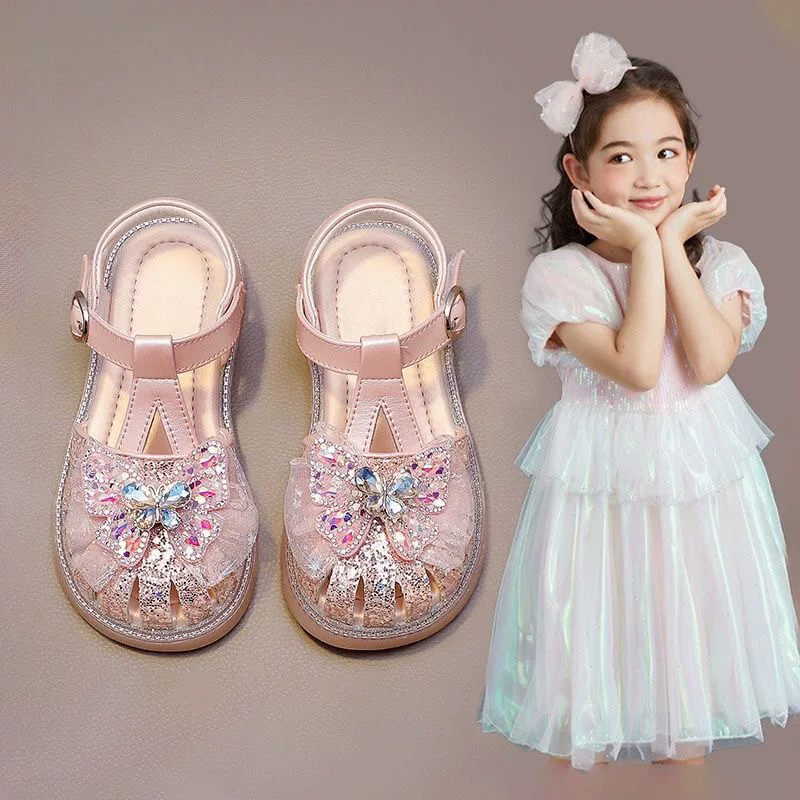 Children's footwear, summer sandals, shoes with butterfly for princess, soft sole