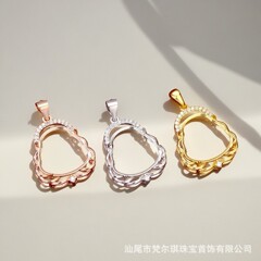 S925シルバー仏陀ペンダント空枠DIY象嵌アクセサリー翡翠玉顔仏ペンダントネックレス翡翠