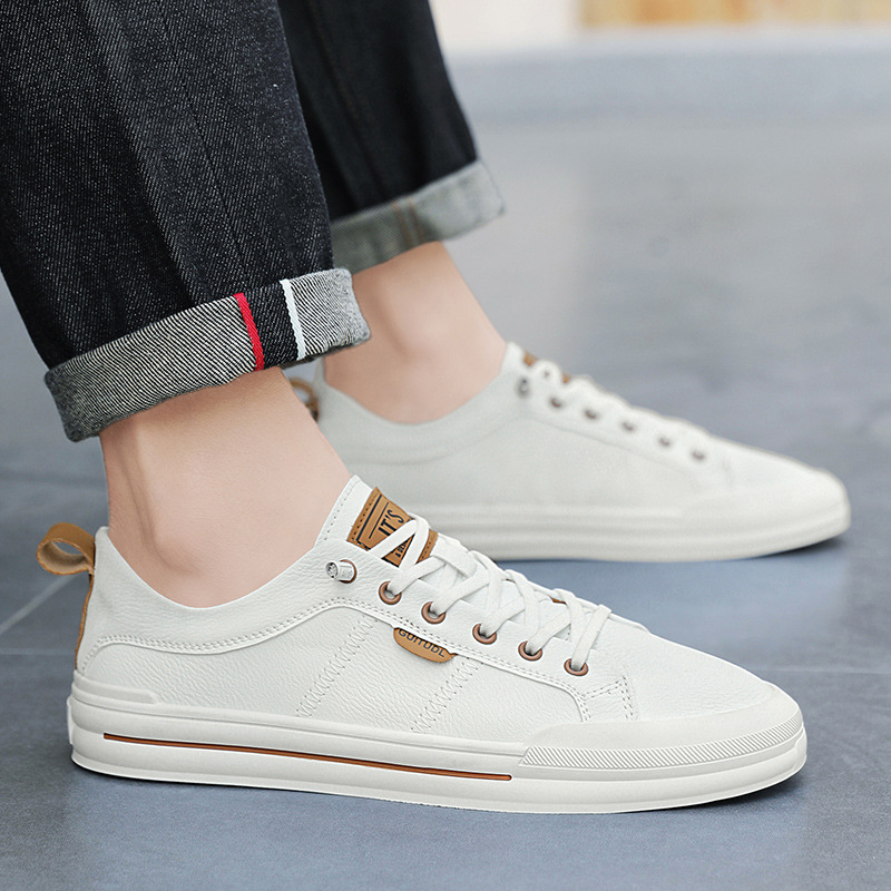 New Men's White Sneakers Cross-border E-commerce, Trendy Versatile Sports Casual Shoes For Men_vogvips.com