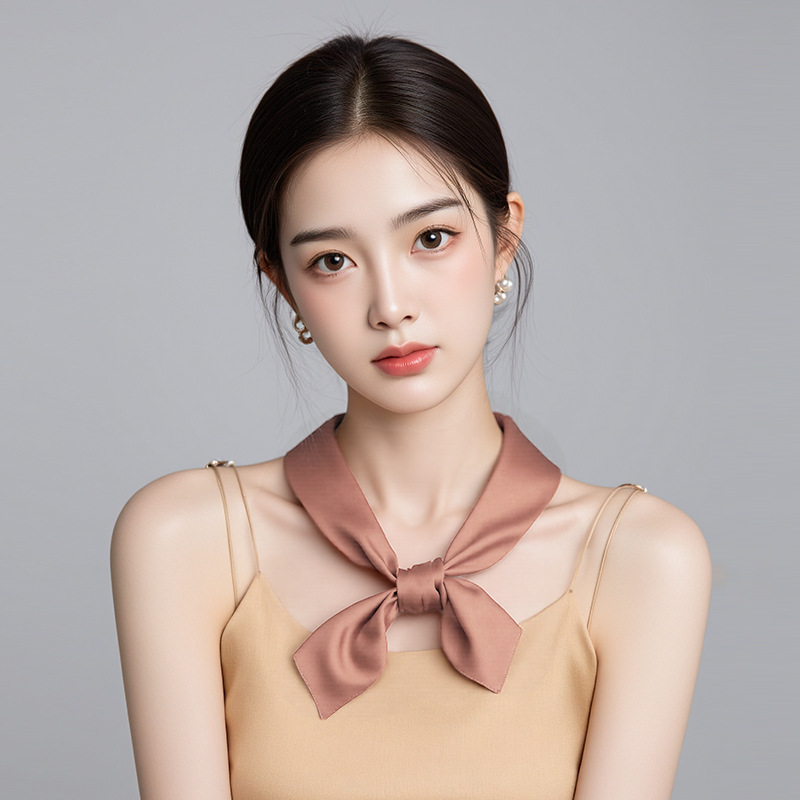 Primavera y verano de color sólido 70 bufandas cuadradas bufandas de seda de moda bufandas de mujer minimalistas bufandas profesionales bufandas