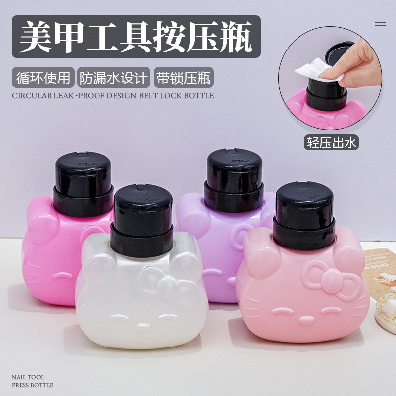 Nail Press Bottle, Nail Polish Remover, Cleaning Water with Lock Cap, Cat Press Bottle, Refillable Bottle, Press Bottle, Nail Art Tools Nail Press Bottle, Nail Polish Remover, Cleaning Water with Lock Cap, Cat Press Bottle, Refillable Bottle, Press Bottle, Nail Art Tools