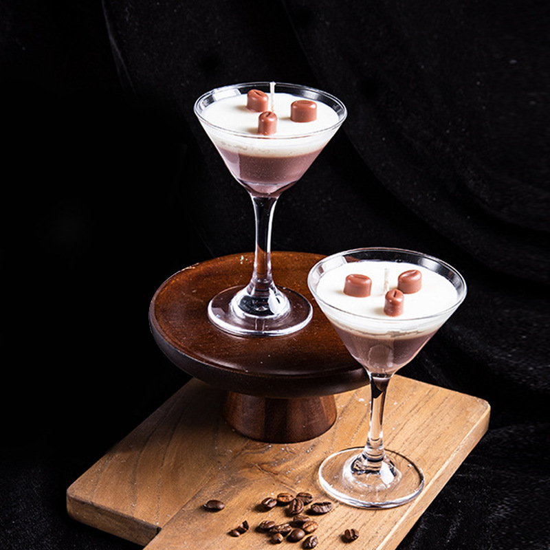 クリエイティブアロマキャンドル高級感コーヒーアロマキャンドル水晶高足カップ個性カップワックス雰囲気装飾キャンドル