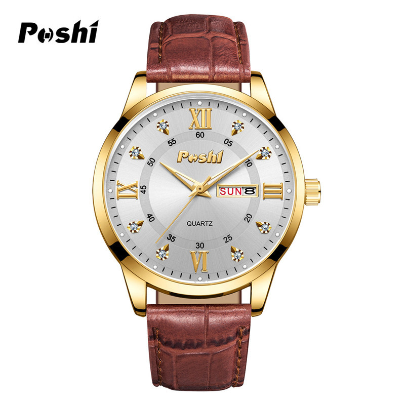 POSHI marca impermeable luminoso nuevo reloj de hombre correa de pareja reloj de cuarzo reloj de mujer de moda