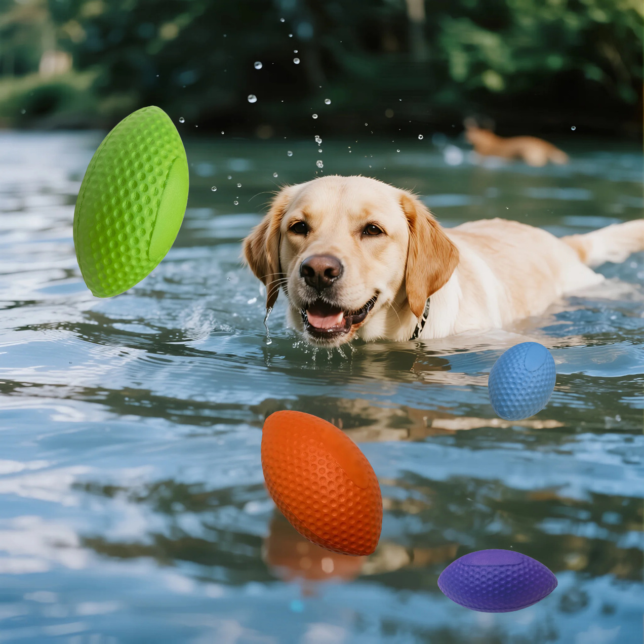 Rugby Dog Toy Ball Self-Entertainment Tool for Pets Like Border Collies, Golden Retrievers, and Corgis, Durable Chew Ball for Training and Teeth Cleaning
