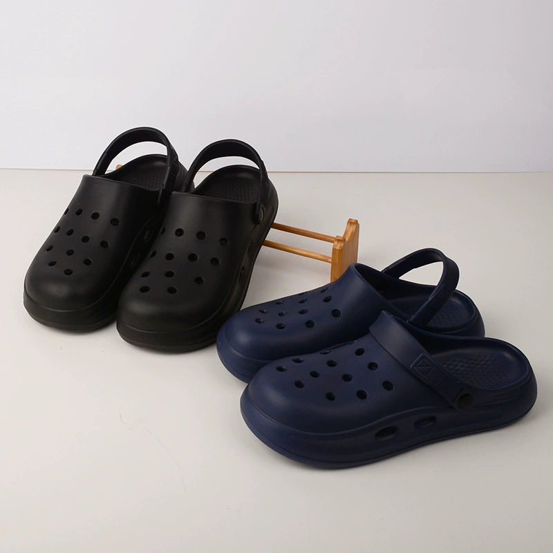 Мужская летняя верхняя одежда Croc Shoes, нескользящие пляжные тапочки с накладкой на толстой подошве, большие сандалии, мужские сандалии большого размера