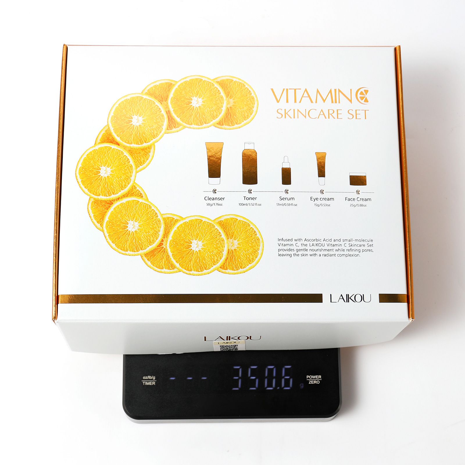 Cross-border LAIKOU Vitamin C series skin care set 5-piece set Hydrating facial care set wholesale manufacturer in stock details Picture