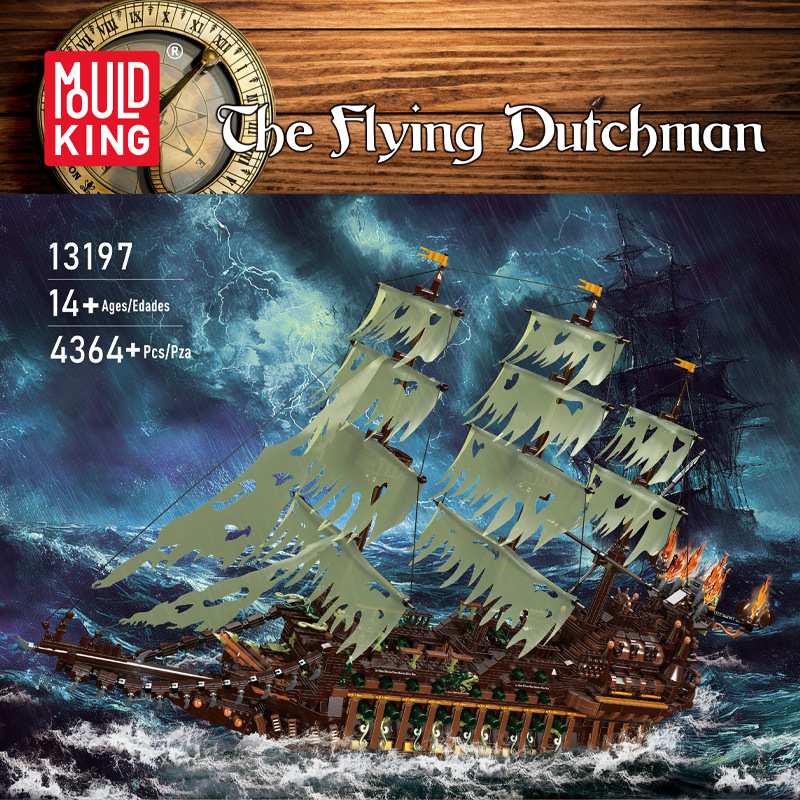 Cosing 13197 Leaping Dutchman versión mejorada clásica de alta dificultad de construcción de bloques piratas accesorios de colección