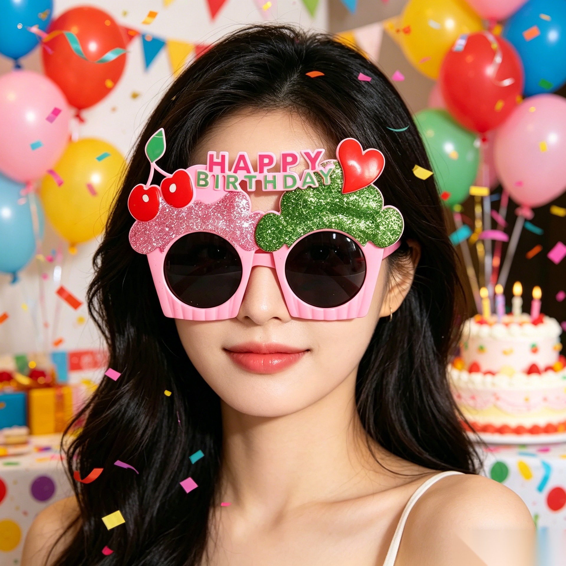 Cumpleaños temático fiesta gafas extrañas feliz cumpleaños pastel vela gafas de diseño de cumpleaños accesorios de fotos