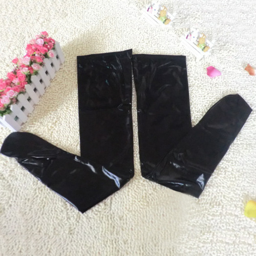 Erotic lingerie, leather leggings, thigh-high stockings, long socks, game-themed uniform, performance outfit, stage costume, erotic leather stockings 6003