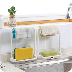 Creative punch-free towel rack desktop drain rack kitchen plastic countertop rag towel storage rack