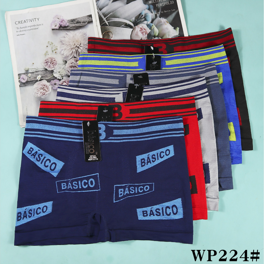 Calzoncillos bóxer para hombre con estampado de letras a la moda, de poliéster sin costuras, de cintura media, transpirables, suaves, para deportes al aire libre, con cuatro esquinas.