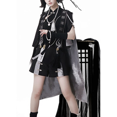 Xiong Doujiang オリジナル Mr. Ghostly ロリータ レディース ロリータ ネックレス アウター トップ ショーツ リストバンド セット 7291
