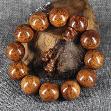 麻梨疙瘩木佛珠手串 满花老料非紫檀崖柏黄麻利老人礼品木手串