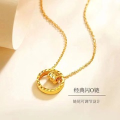 小蛮腰円環ネックレス女性シンプル小衆高級感軽豪華ロックチェーンペンダント彼女プレゼントアクセサリー