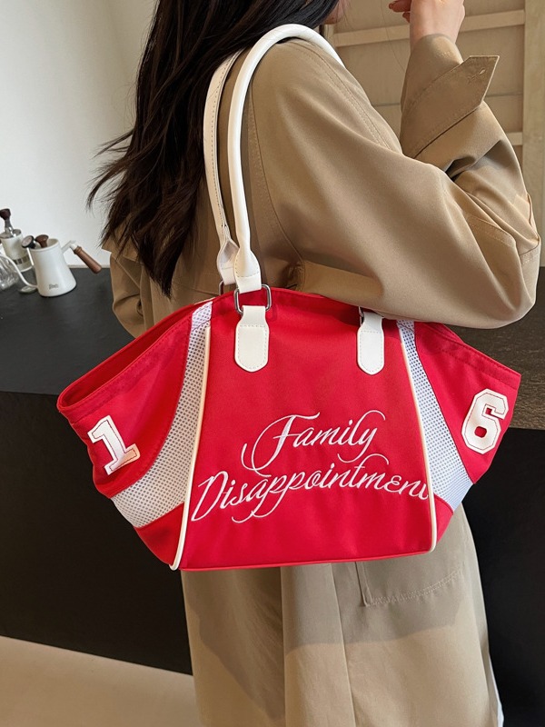 Corea del Sur Dongdaemun moda hombro único brazo bolso mujer 202 nuevo bordado de tela transfronterizo gran capacidad bolso tote