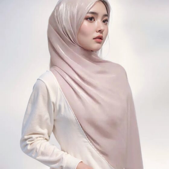 Cross-border New Solid Color Soft Shiny Island Satin Scarf Women's Malay Indonesian Long Scarf Headscarf Sunscreen Scarf