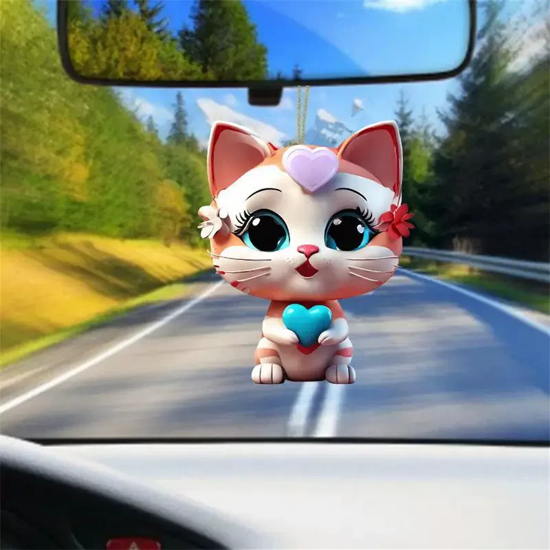 День Святого Валентина 2d милый Акрил котенок автомобиль подвеска