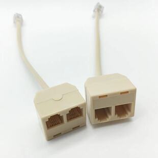 Telephone RJ11 One-to-two Junction Box Telephone Adapter One Male to Two Female Horn Junction Production Manufacturer