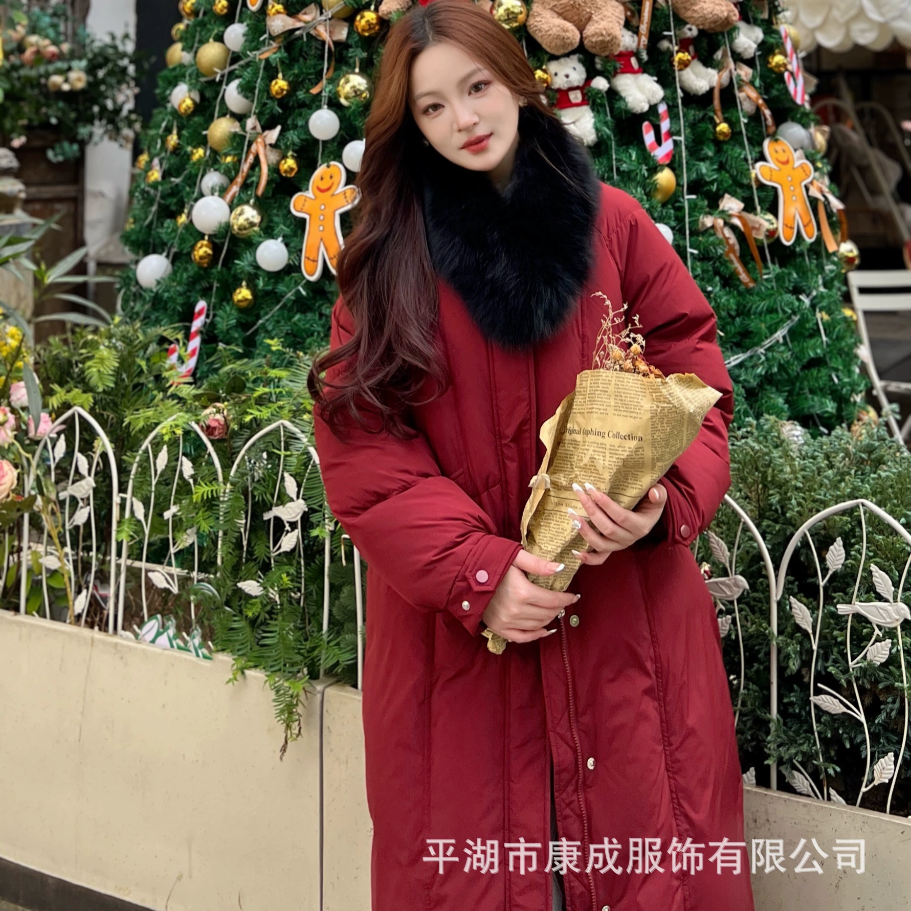 【观山雪】三星90白鸭绒羽绒服女冬狐狸毛加厚连帽外套