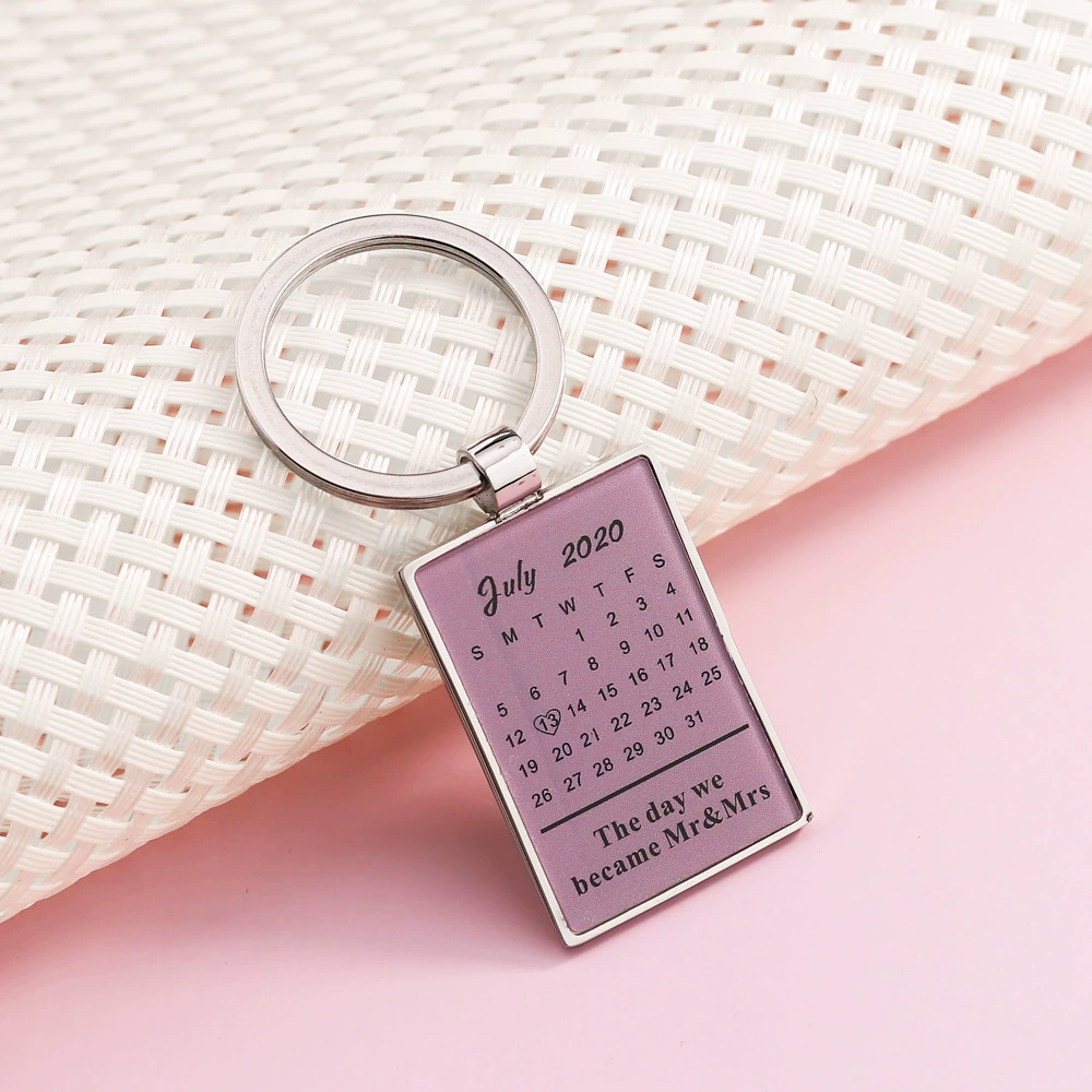 Calendar stainless steel, keychain, photo, creative accessory, commemorative pendant