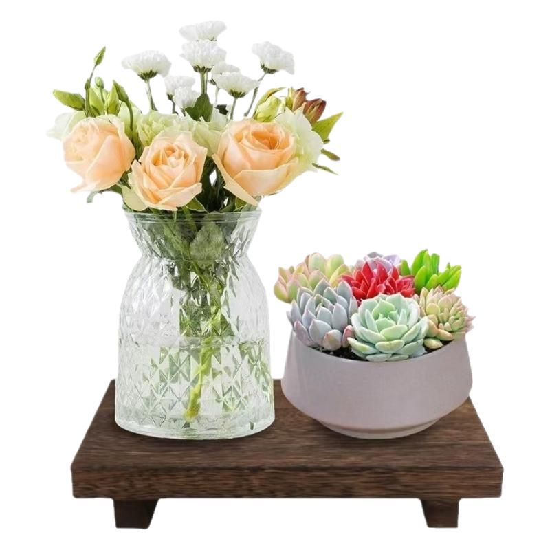 Estante de almacenamiento de madera para uso doméstico, soporte móvil para plantas verdes, expositor de figuras para escritorio de sala de estar, almacenamiento para baño.