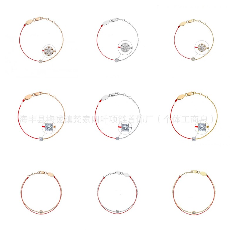 Redline Celebrity-Style 18K Gold Moon God Red String Bracelet, Birth Year Bracelet, Hand-Woven Chain Jewelry