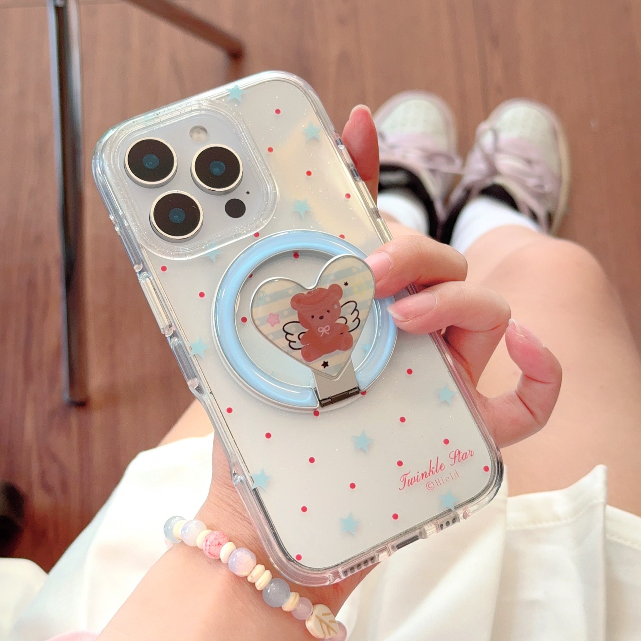 Estrellas de punto de onda de nicho para iPhone16 funda para teléfono móvil 15ProMax soporte magnético 14Pro pareja 16Pro