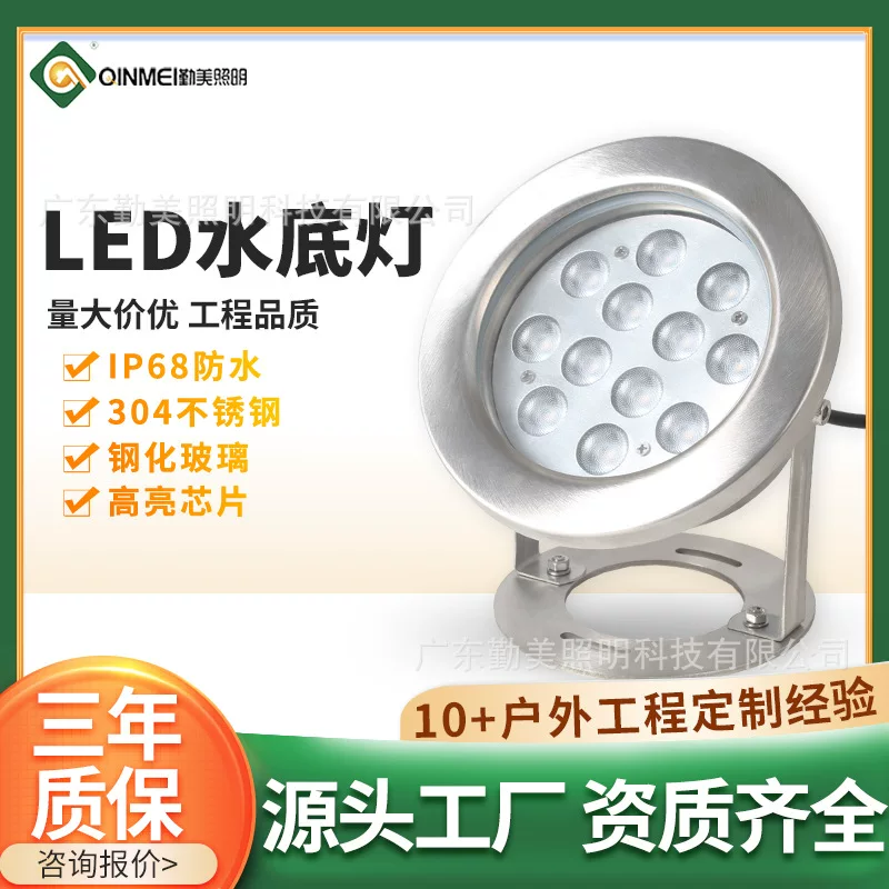 Подводный светодиодный фонтанный светильник 24В, подводный свет для бассейна, водный светильник 12W, подводный RGBW водный свет