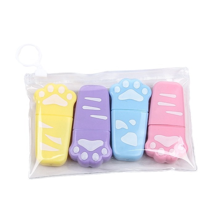 Nuevo gato garra protección de ojos color resaltador estudiante de alta apariencia papelería clave marca graffiti diario marcador al por mayor