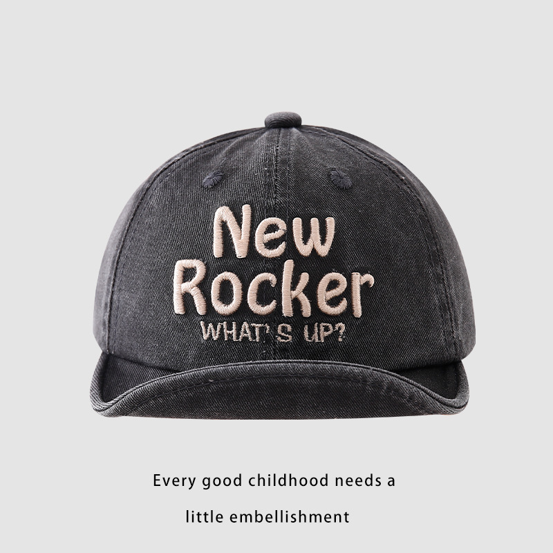 Bebé blando gorra de lengua 2025 primavera y otoño nueva letra bordada gorra de aire extranjero bebé gorra de béisbol al aire libre