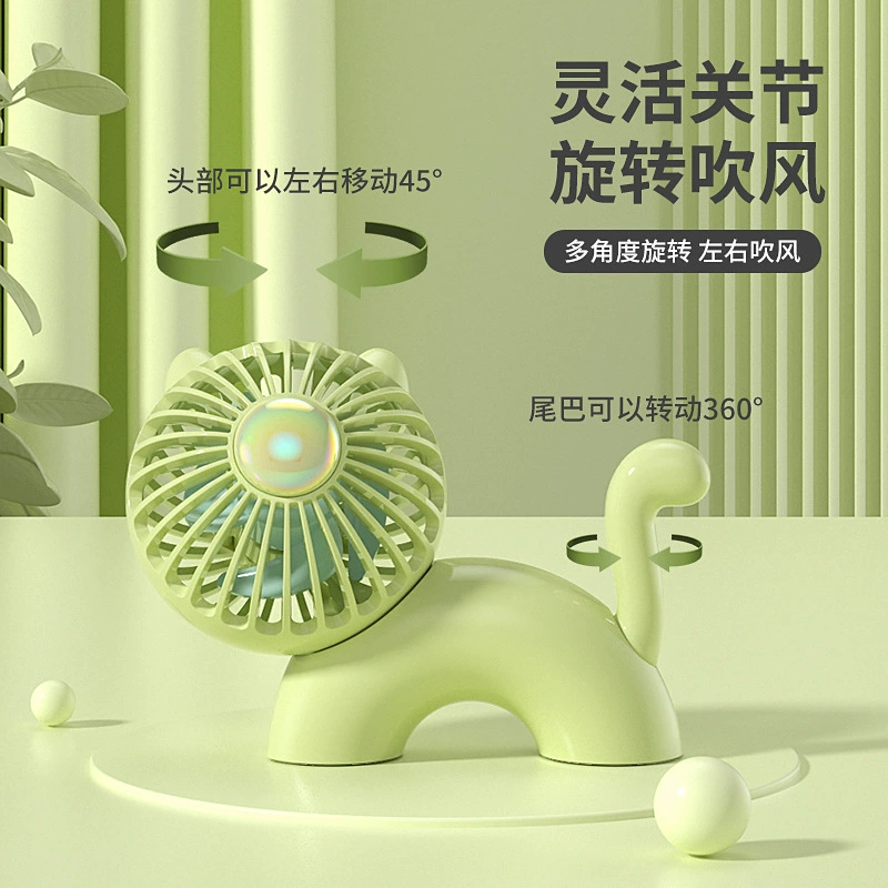 Cute table handheld small air fan for elementary school students, new collection, kitten, wholesale