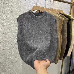 外国貿易の新商品の純色の丸首はゆったりしていて、だらだらしています。