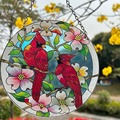 亚马逊跨境彩色玻璃挂件红衣主教捕光器创意复活节礼物礼品定制