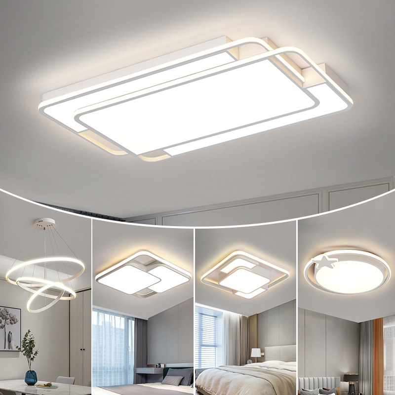 lámpara de techo sala de estar lámpara principal sensación avanzada simple moderna lámpara de dormitorio de espectro completo Zhongshan iluminación de decoración doméstica