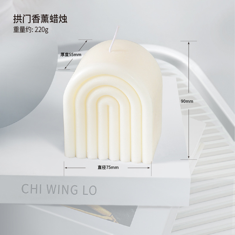 40 velas de aromaterapia de arte de estilo nórdico, modelos calientes, líneas hechas a mano, velas creativas geométricas blancas