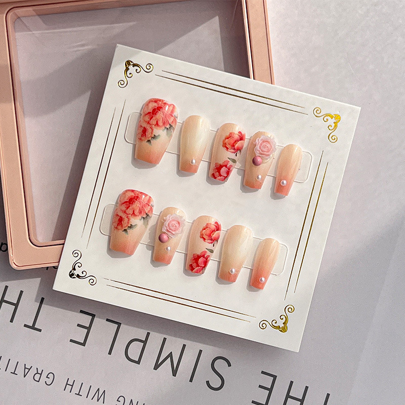 Nueva uñas de uñas de estilo nacional chino 30 piezas en caja